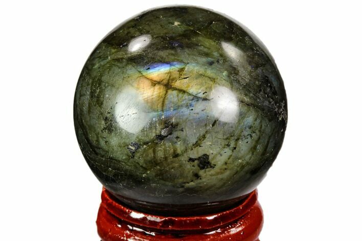 Flashy, Polished Labradorite Sphere - Great Color Play #105770